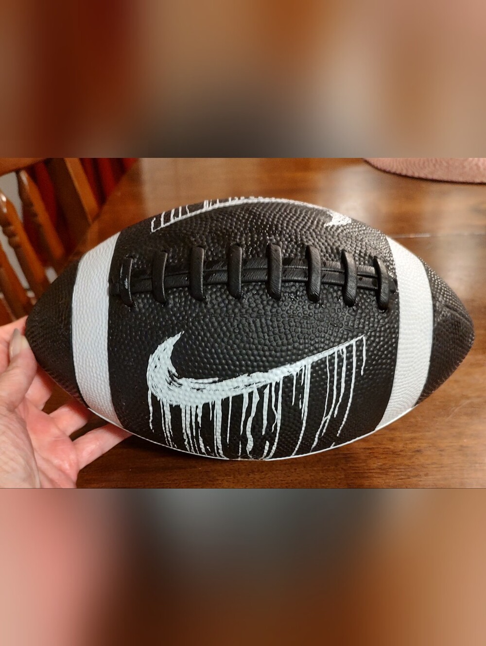Nike Black and White Drip-Style Football